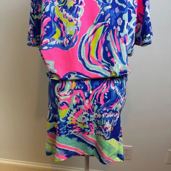 Lilly Pulitzer Lowe Dress M Colorful Print Stretch Preppy Coastal Resortwear - Picture 8 of 14